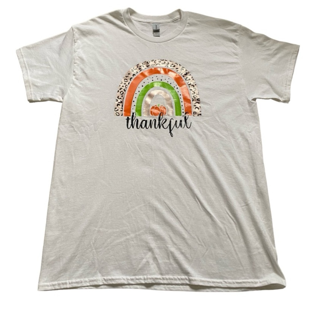 Boho Rainbow Thankful Fall Color Women Graphic T-shirt